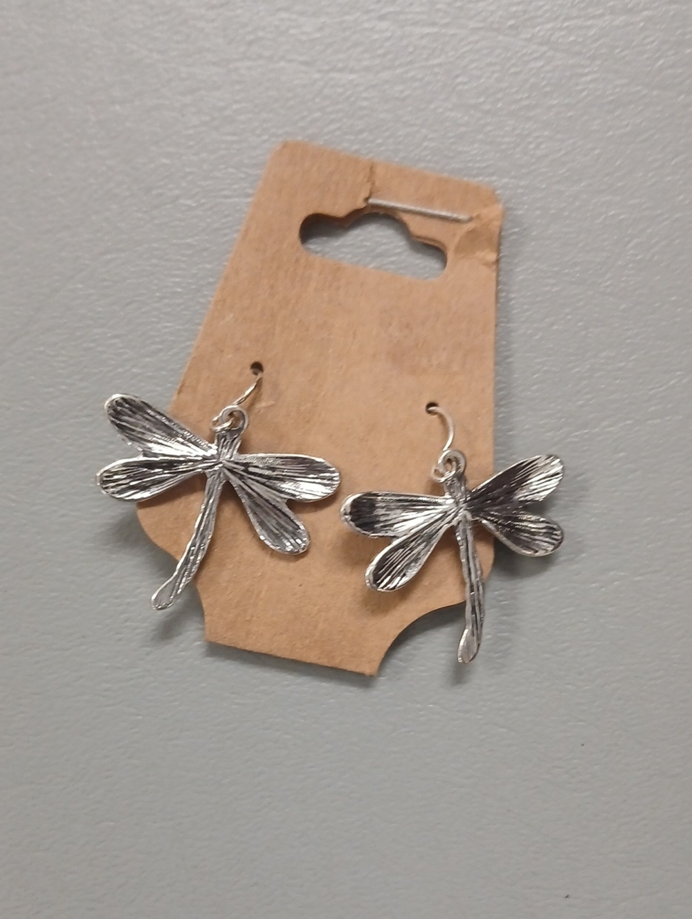 Dragonfly Dangle Earrings - Silver Tone